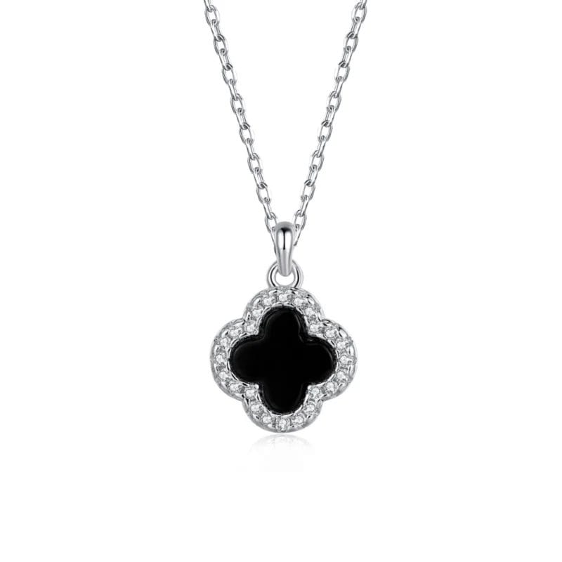 Black Clover Zircon Pendant Necklace