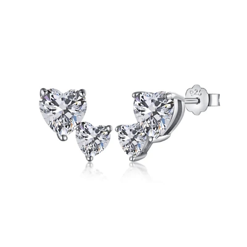 Enchanted Sparkle Heart Stud Earrings