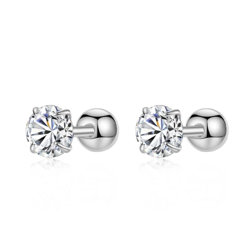 Classic Radiance Round-Cut Stud Earrings