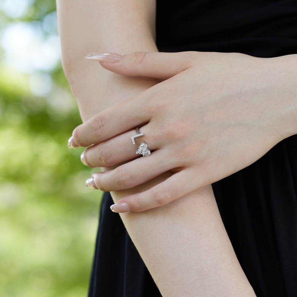 アクセサリー GOD ONLY KNOWS / TEAR HEART RING / L Initial L Heart Ring - 925 Sterling Silver - Adorn By Destiny