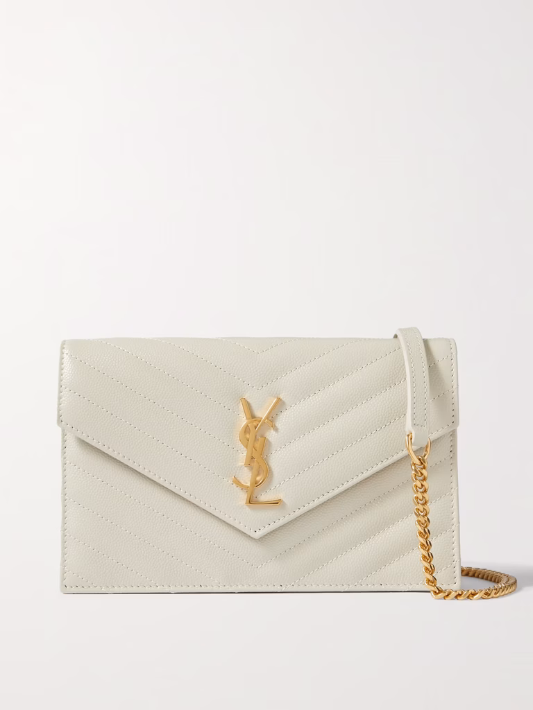 YSL Cassandre Matelassé Envelope Wallet on Chain