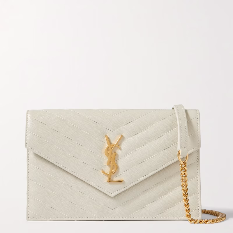 YSL Cassandre Matelassé Envelope Wallet on Chain